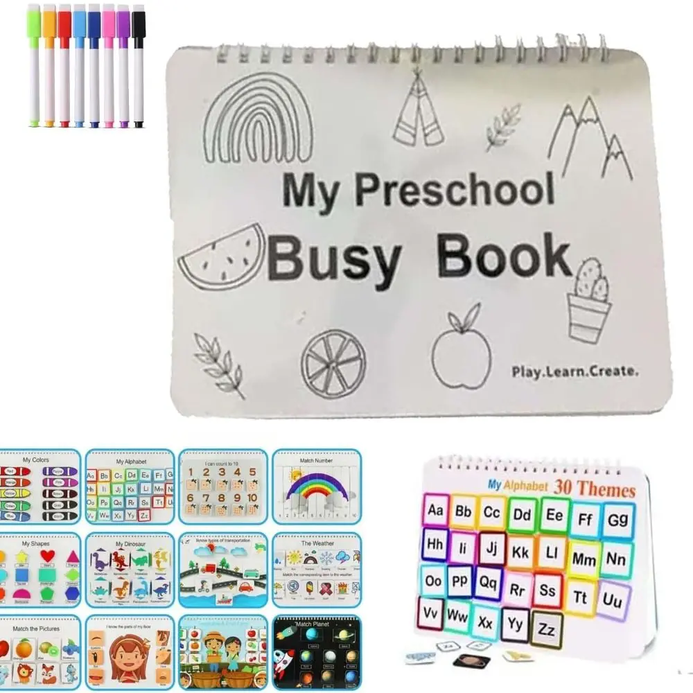 for Toddlers My Preschool Busy Book Learning Activities Education Workbook Preschool Busy Book Creative Gift - Image 4