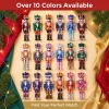 iYOE 18pcs Wooden Nutcracker Christmas Tree Topper Ornaments Hanging Pendants with Rope for Christmas Holiday Party Decor Craft