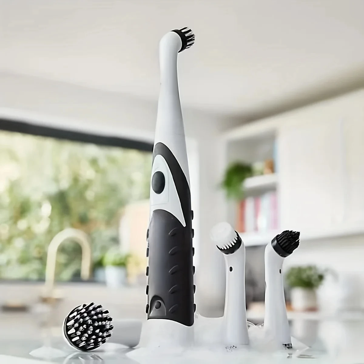 leaning brush Cleaning Tool With 4 Brushes Multifunctional Electric Cleaning Brush Cleaning Supplies - Image 4