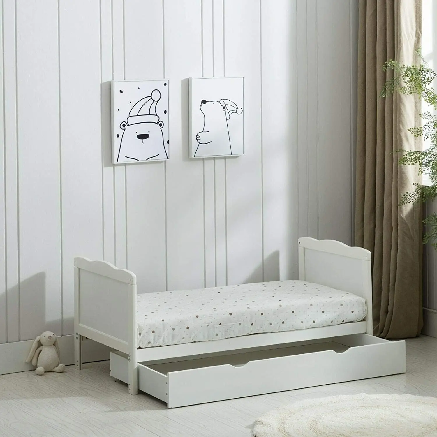 mcc direct Wooden Baby Cot Bed & Drawer & Aloe Vera Mattress (Orlando Drawer) - Image 4