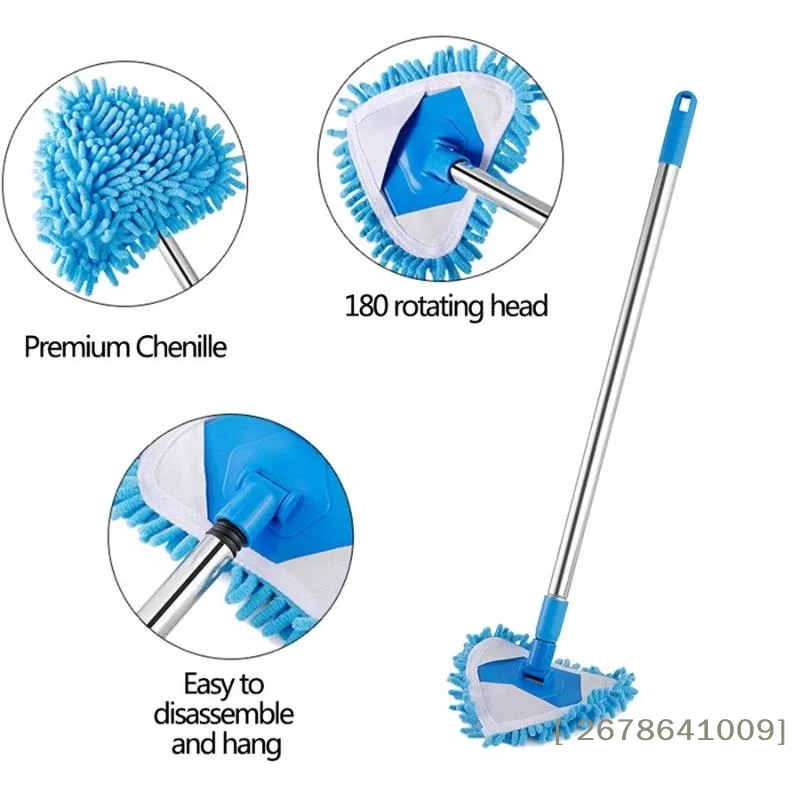 ⚑Ceiling Mop Long Handle Mop Floor Cleaning Original Wall Mop Cleaner Rotating Triangle Mop Window Wet And Dry Mop - Image 3