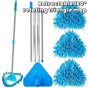 ⚑Ceiling Mop Long Handle Mop Floor Cleaning Original Wall Mop Cleaner Rotating Triangle Mop Window Wet And Dry Mop