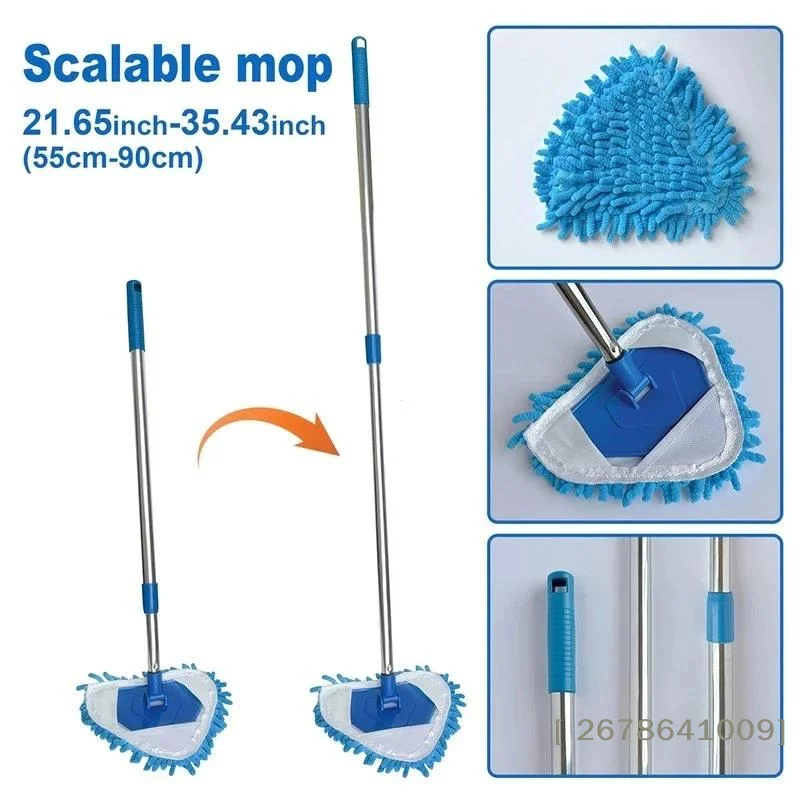 ⚑Ceiling Mop Long Handle Mop Floor Cleaning Original Wall Mop Cleaner Rotating Triangle Mop Window Wet And Dry Mop - Image 5