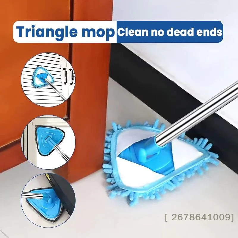 ⚑Ceiling Mop Long Handle Mop Floor Cleaning Original Wall Mop Cleaner Rotating Triangle Mop Window Wet And Dry Mop - Image 6