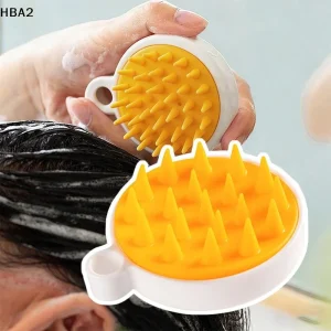 【H】Soft Silicone Scalp Massage Brush, Shampoo Scrubber for Hair Washing & Head Relaxation, Home Beauty Tool