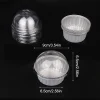 〔HM4〕10Pcs 125ML Ramekins With Dome Lids Aluminum Foil Baking Cups Cupcake Muffin Liners Pudding Dessert Cups For Wedding
