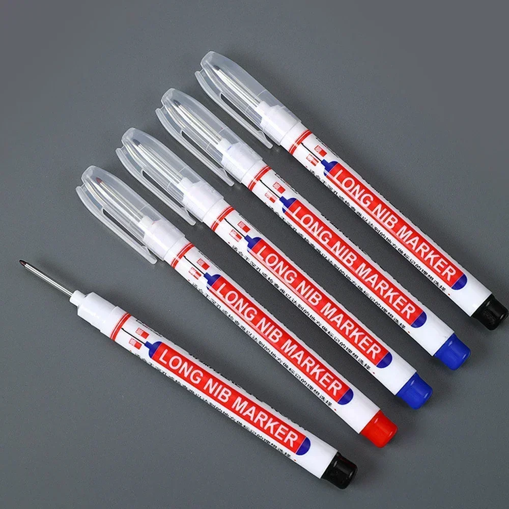 1-100Pcs 2cm Waterproof Long Head Markers Deep Hole Marker Pen for Metal Carpenter Red/Black/Blue/Green Ink Woodworking Tools - Image 5