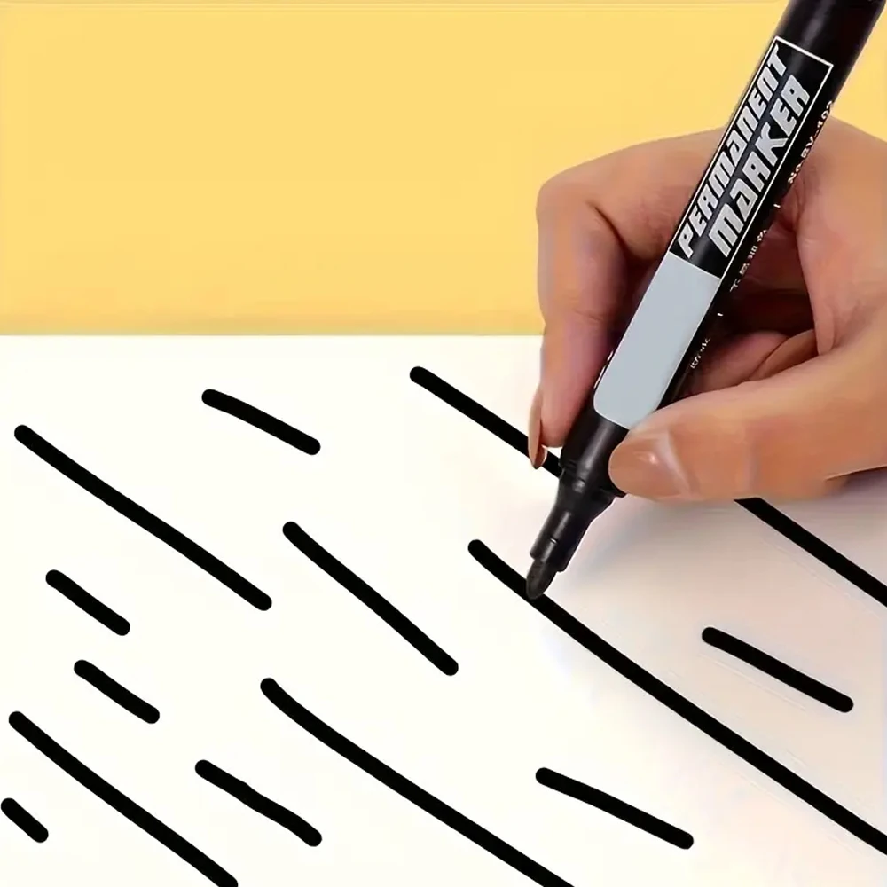 1-100Pcs Waterproof Oil-based Marker Pen Quick Dry Black Blue Red Ink Permanent for Metal Glass Stationery Art School Supply - Image 4