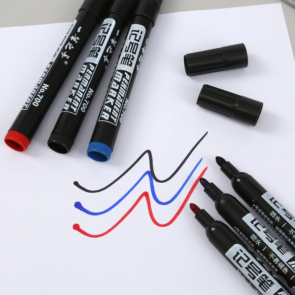 1-100Pcs Waterproof Oil-based Marker Pen Quick Dry Black Blue Red Ink Permanent for Metal Glass Stationery Art School Supply - Image 3