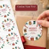 1-100pcs Christmas Custom Round Party Stickers Labels Personalized Text Logo for Gift Packaging Party Decorations