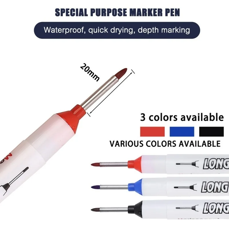 1-3PCS 20mm Deep Hole Long Nib Head Markers Bathroom Woodworking Decoration Permanent Marker Pencil Tools Metal Perforating Pen - Image 6