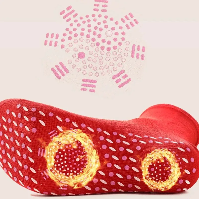 1-4pairs Tourmaline Winter Self Heating Socks Warm Thermal Health Care Socks Slimming Health Short Sock Elastic Magnetic Sock - Image 2