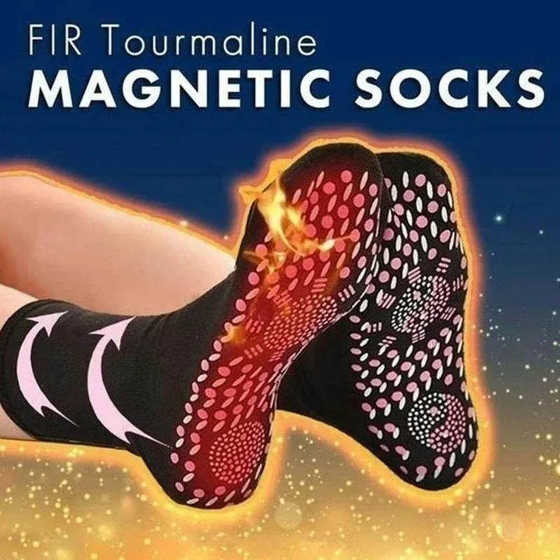 1-4pairs Tourmaline Winter Self Heating Socks Warm Thermal Health Care Socks Slimming Health Short Sock Elastic Magnetic Sock - Image 6