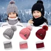 1-5PCS Winter Knit Hat with Matching Scarf Chunky Warm Cozy for Ladies Gentlemen Casual Party Night Out Shopping