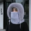 1-5PCS Women Windproof Winter Riding Hat with Scarf Mask Hood Ear Cover Thick Thermal for Electric Scooter Cycling Outdoor