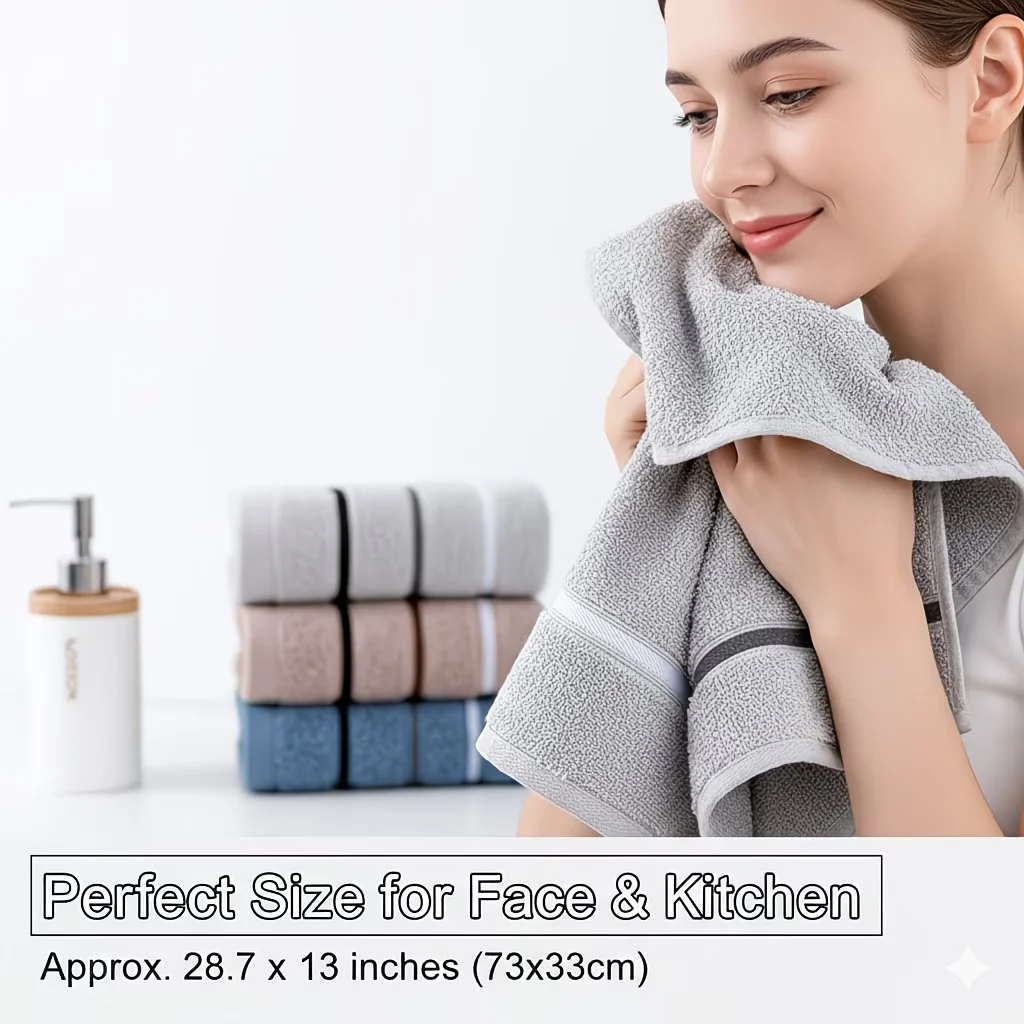 1 Pack of Premium Soft Absorbent Towels - Suitable for Home Use Bath Towels and Face Towels in a Variety of Colors NEW - Image 6