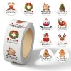 1 Roll (500 Pieces) Christmas Roll Sealing Stickers Holiday Exquisite DIY Decals for Envelopes Giajar Sticker Store
