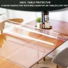 1.0mm Soft Glass Tablecloth Transparency PVC Table Cloth Waterproof Oilproof Kitchen Dining Table Cover for Rectangular Table