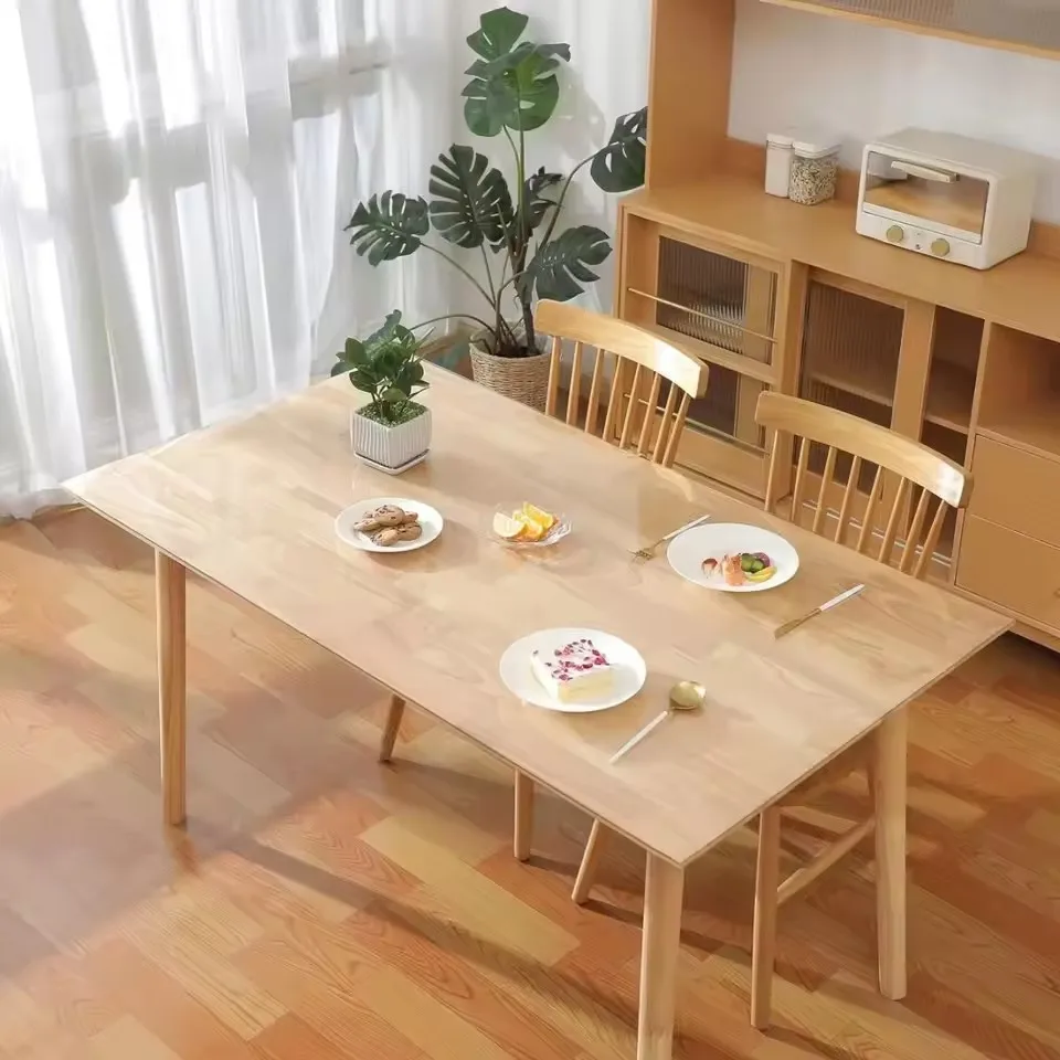 1.0mm Soft Glass Tablecloth Transparency PVC Table Cloth Waterproof Oilproof Kitchen Dining Table Cover for Rectangular Table - Image 5