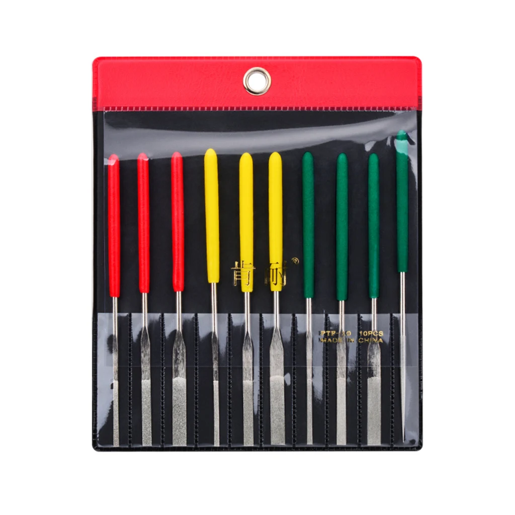 10 Pcs 150# 200# 400# Diamond Hand Assorted Files Set For Rough Grinding And Fine Finishing Mold PTF-10 DIY Trimming Tools - Image 4