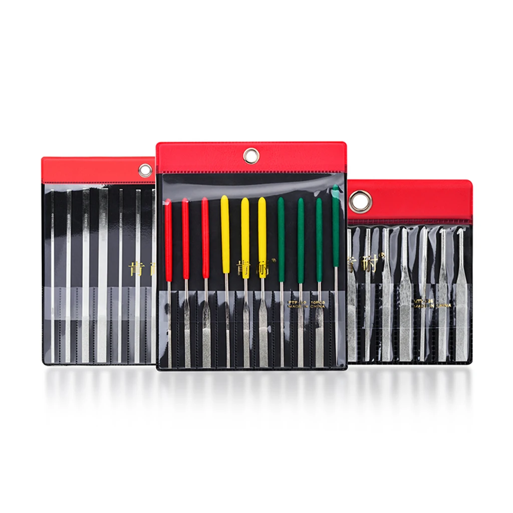 10 Pcs 150# 200# 400# Diamond Hand Assorted Files Set For Rough Grinding And Fine Finishing Mold PTF-10 DIY Trimming Tools - Image 5