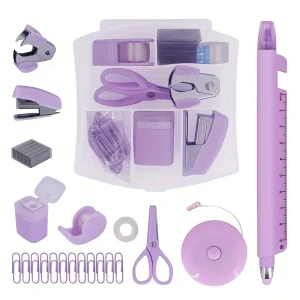 10 piece office stationery set, mini set, stapler, stapler, loop stitch, tape measure, five in one multifunctional tool pen