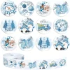 100-500pcs Blue Christmas Snowman Sticker Stickers Party Christmas Gift Wrapping Label Scrapbook Rewards Stationery Stickers