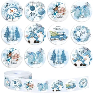 100-500pcs Blue Christmas Snowman Sticker Stickers Party Christmas Gift Wrapping Label Scrapbook Rewards Stationery Stickers