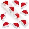 100-500pcs Glitter Red Christmas Hat Stickers Party Christmas Gift Wrapping Label Children Scrapbook Stationery Stickers