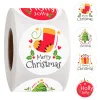 100-500pcs Merry Christmas Stickers Round stickers Christmas Tag for Envelope Sealing Gift Decor Shop Product Packaging Stickers