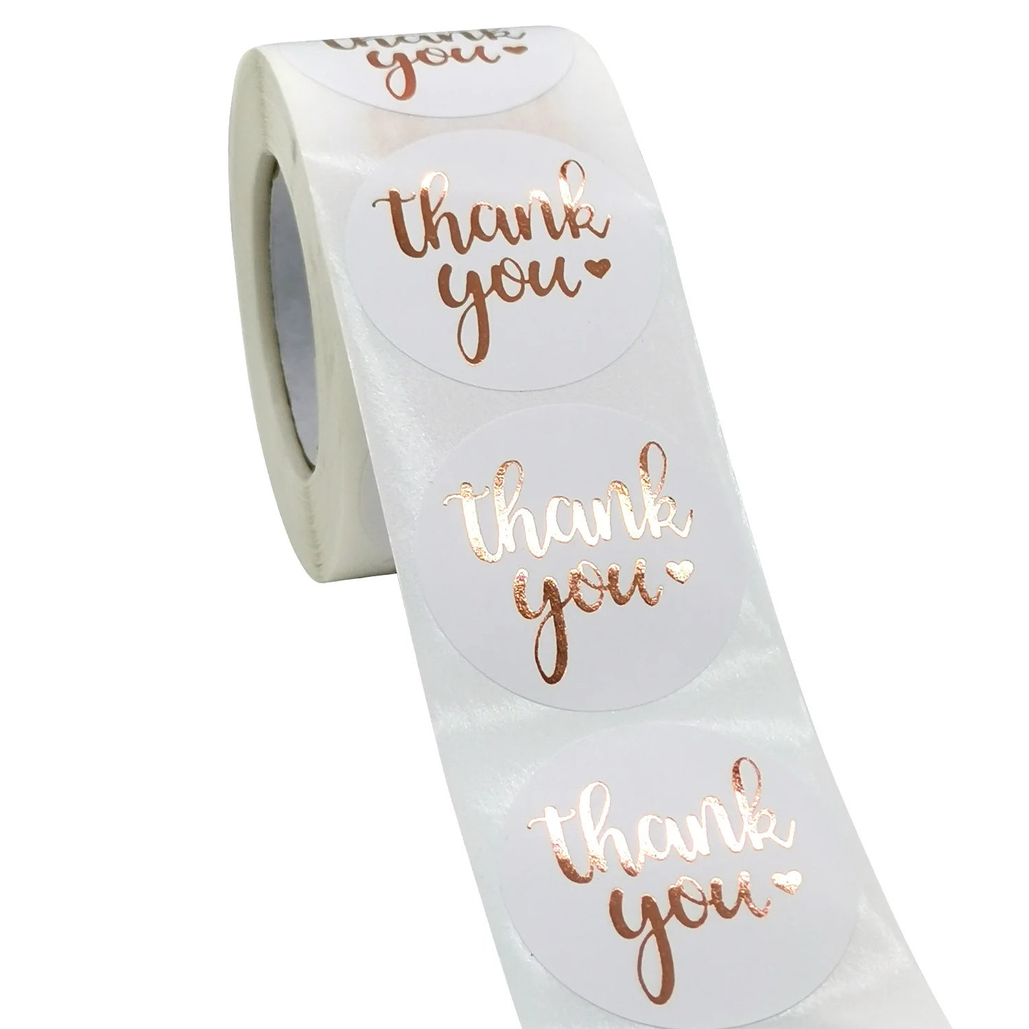 100-500pcs Rose Gold Foil 'Thank You' Stickers for Small Business Gift Seal Shipping Labels Envelope Decoration - Image 4