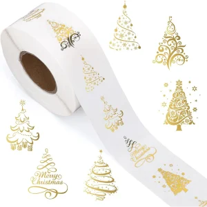 100-500pcs Transparent Christmas Tree Stickers Party Christmas Gift Wrapping Label Children Scrapbook Stationery Stickers
