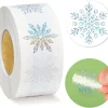 100-500pcs Transparent snowflakes Stickers Christmas Tags Stickers for kids Gift Baking Package Envelope Decor Stationery