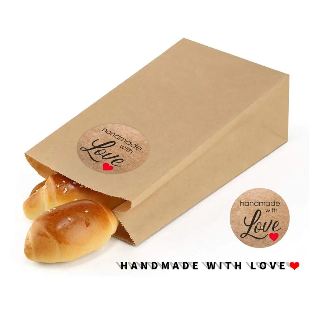 100-500pcs Vintage Kraft Paper Stickers Scrapbook Gift Stationery Label Stickers Handmade With Love Thank You For The Stickers - Image 5