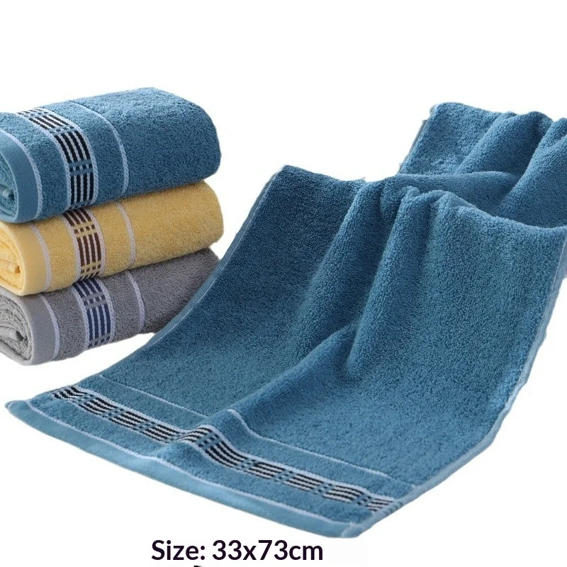 100% Cotton Face Towels, Striped Soft Absorbent Hand Towels, Reusable Household Bath Towels for Bathroom - Image 2