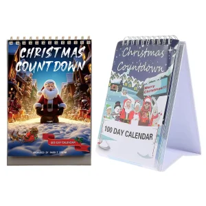 100 Day Christmas Countdown 2026 Tear Off Desktop Advent Calendars Xmas Wall Calendars for Home Decor Desk Centerpiece
