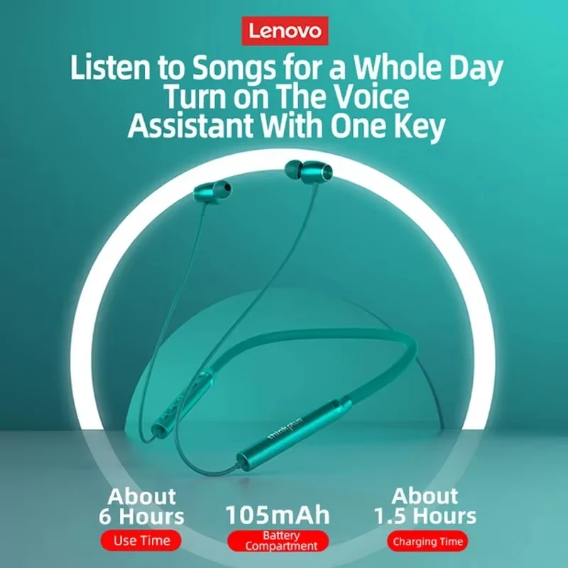 100% Origial Lenovo HE05X Bluetooth Earphones Earphone Waterproof Earplugs HIFI Sound Magnetic Neckband Headset Sports Headphone - Image 4