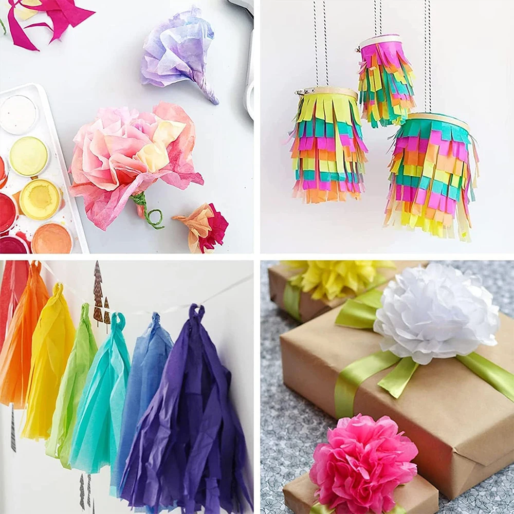 100 Sheets Tissue Paper 6 Assorted Colors for Gift Bags Packaging Floral Birthday Holidays Christmas Halloween and DIY Crafts - Image 4