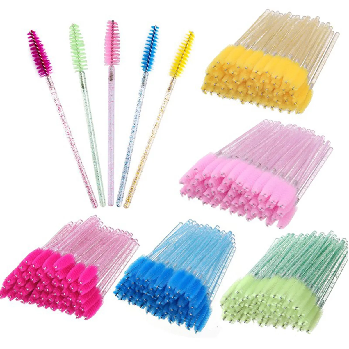 100Pcs Eyelash Extension Brushes Eyebrow Mascara Wands Applicator Spoolers Brush Lashes Extension Cosmetic Set Makeup Tools