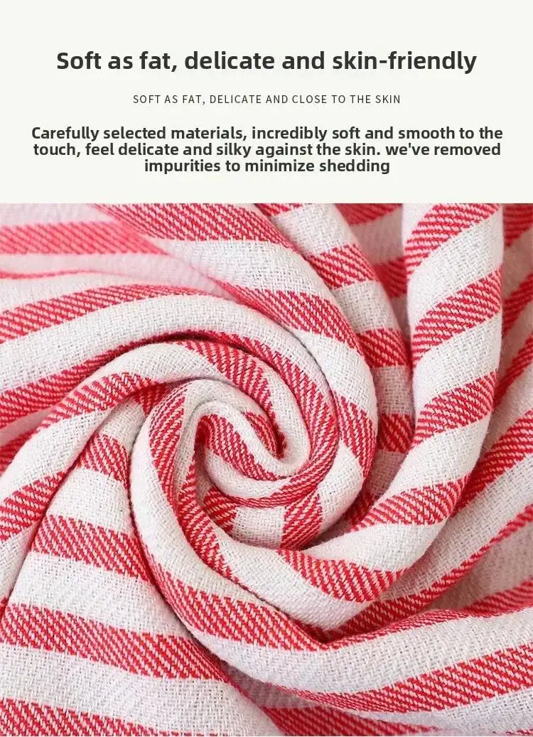 100x180CM Cotton Turkish Beach Towel Sauna Spa Gym Sports Fitness Fringed Bath Towel Shawl Scarf Sang Travel Blanket - Image 6