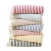 100x200cm Blue Stripes Tassel Turkish Beach Towel Extra Large Thickened Absorbent Fitness Fringed Bath Towel for Outdoor Use