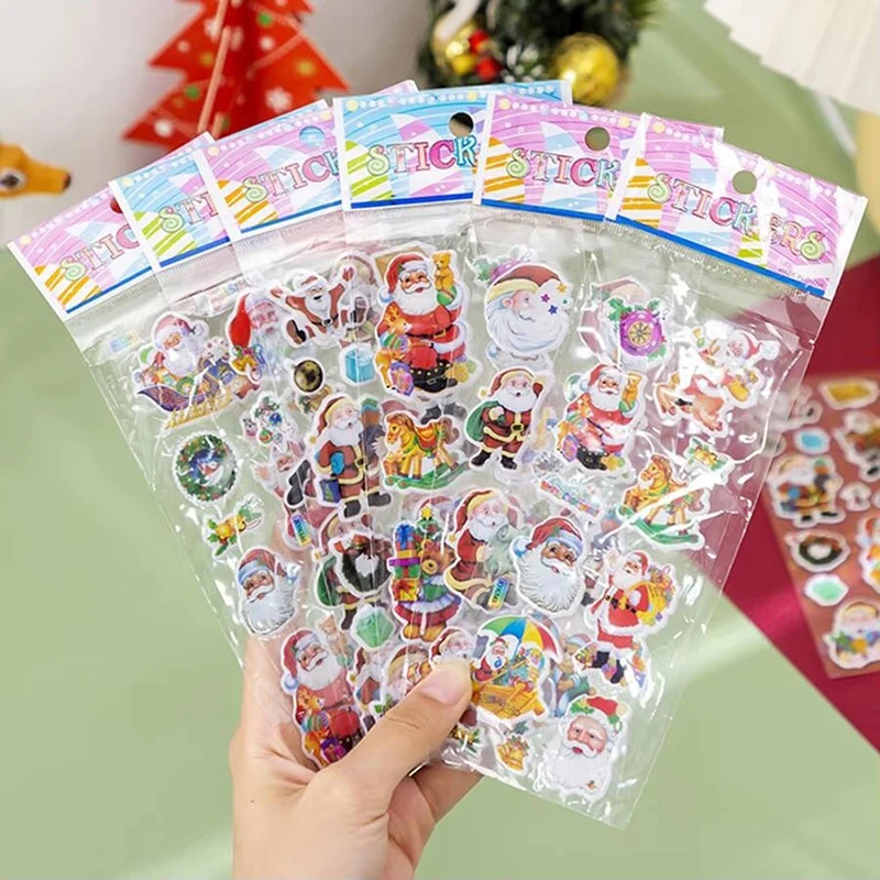 10/20/30Sheets Christmas Party Stickers Birthday Christmas Party Gathering Gift for Girl Boy Stationery Stickers Santa Claus TMZ - Image 4