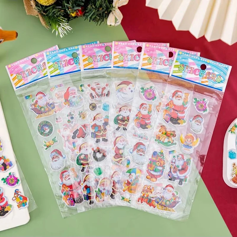 10/20/30Sheets Christmas Party Stickers Birthday Christmas Party Gathering Gift for Girl Boy Stationery Stickers Santa Claus TMZ - Image 3