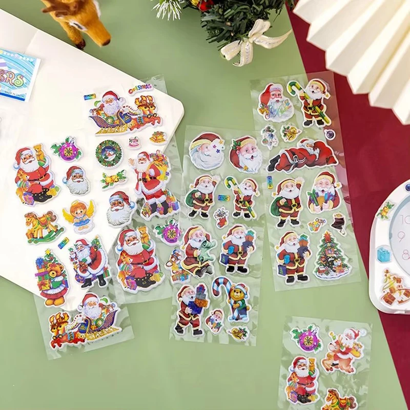 10/20/30Sheets Christmas Party Stickers Birthday Christmas Party Gathering Gift for Girl Boy Stationery Stickers Santa Claus TMZ - Image 6