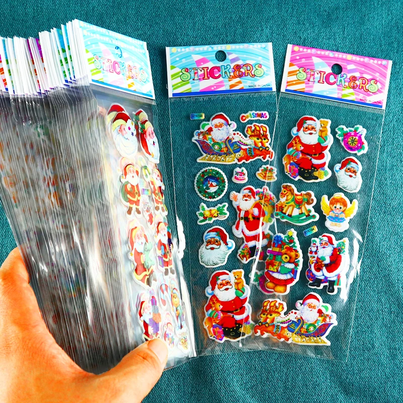 10/20/30Sheets Christmas Party Stickers Birthday Christmas Party Gathering Gift for Girl Boy Stationery Stickers Santa Claus TMZ