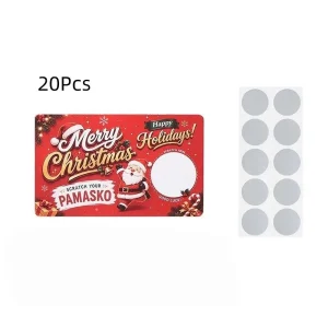10/20Pcs Self-Scratchable Christmas Scratch Off Cards Opaque Coating Handwritten Christmas Party Gift Vouchers Customizable DIY