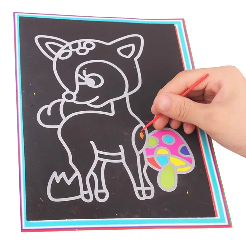 10/20pcs Scratch Painting Toys Children DIY Handmade Art Cartoon Pattern Brilliant Colors Drawing Toys Kids Birthday Gift TMZ - Image 2