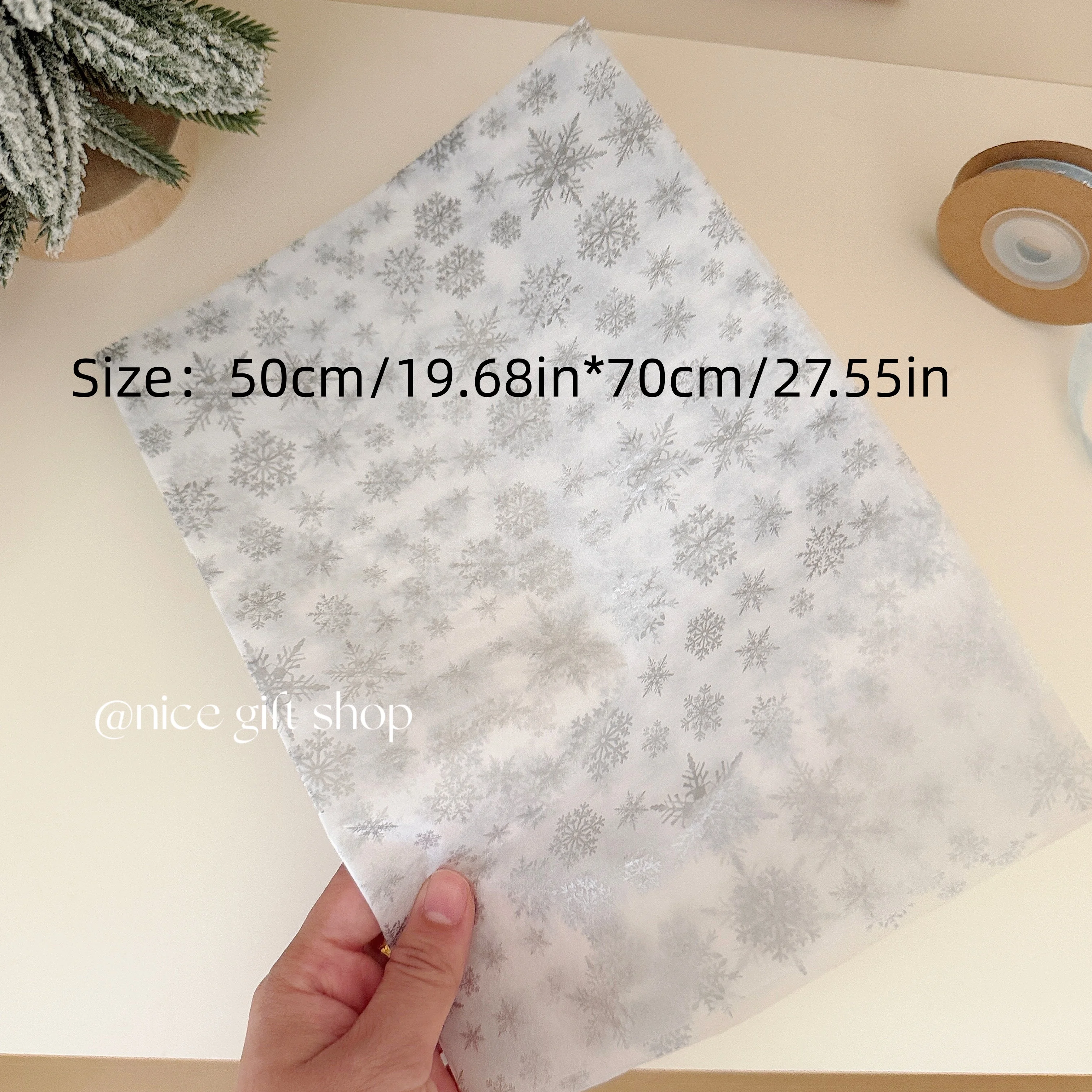 10/20pcs Silver Snowflake Pattern Gift Wrapping Paper, Thin Paper, Romantic Winter Holiday Decoration Paper, Party Paper, Flower - Image 6