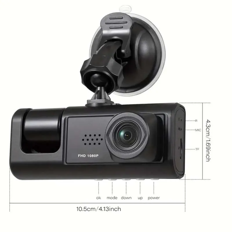 1080P Dual camera Dash Cam for cars,Front And Inside,car camera with IR Night Vision,Loop Recording,wide angle Car DVR Came - Image 2