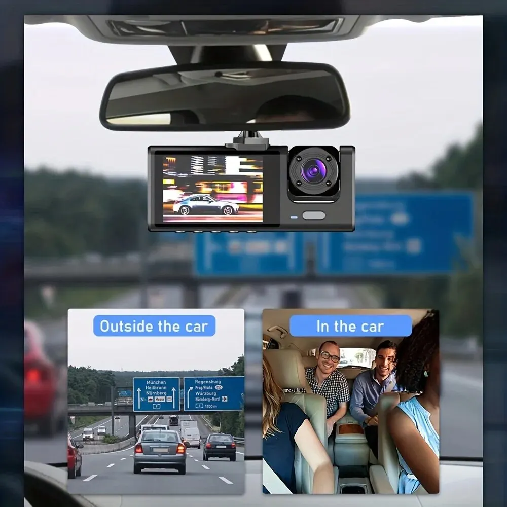 1080P Dual camera Dash Cam for cars,Front And Inside,car camera with IR Night Vision,Loop Recording,wide angle Car DVR Came - Image 6
